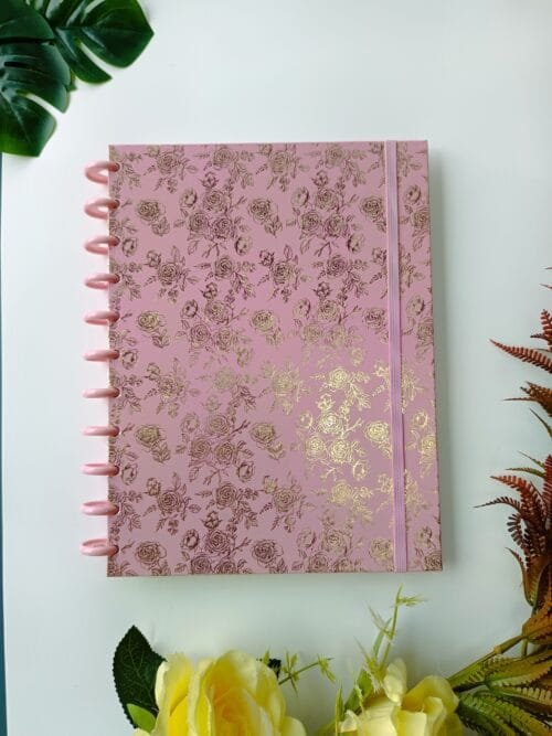 Caderno de Disco Universitário Flor de Rosa