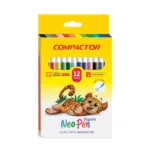 Caneta Hidrográfica Gigante NEO-PEN Compactor  12 Cores
