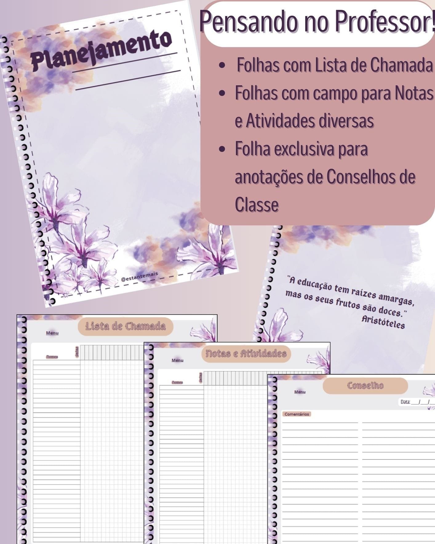 Planner Digital para Professores – Tema Floral - Image 4