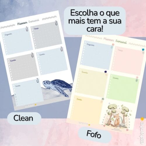 sugestão de modelos do planner